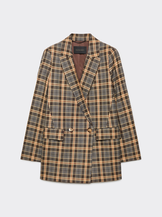 Chequered double-breasted blazer