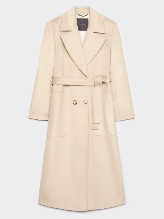 Luxury wool coat with belt