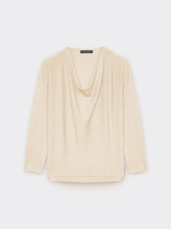 Maglia misto cashmere con scollo morbido