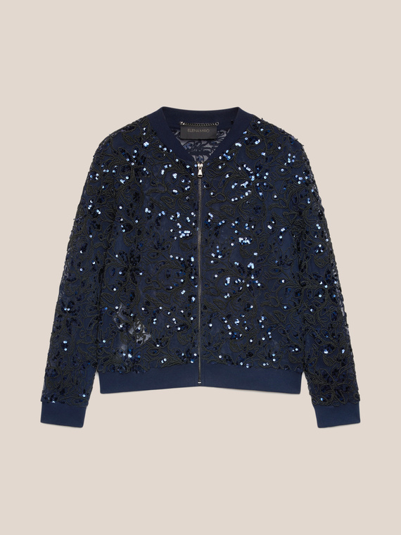 Elegant embroidered bomber jacket