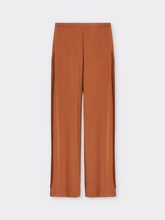 Pantalon large cropped à plis