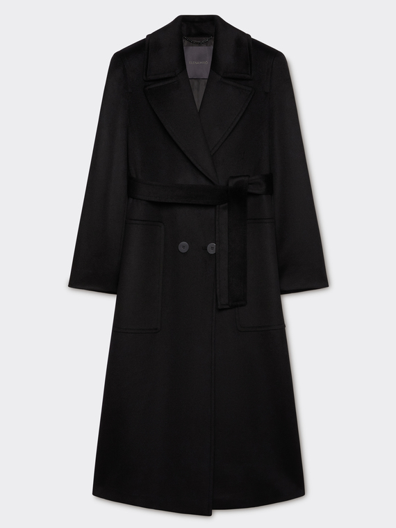 Luxury wool coat with belt