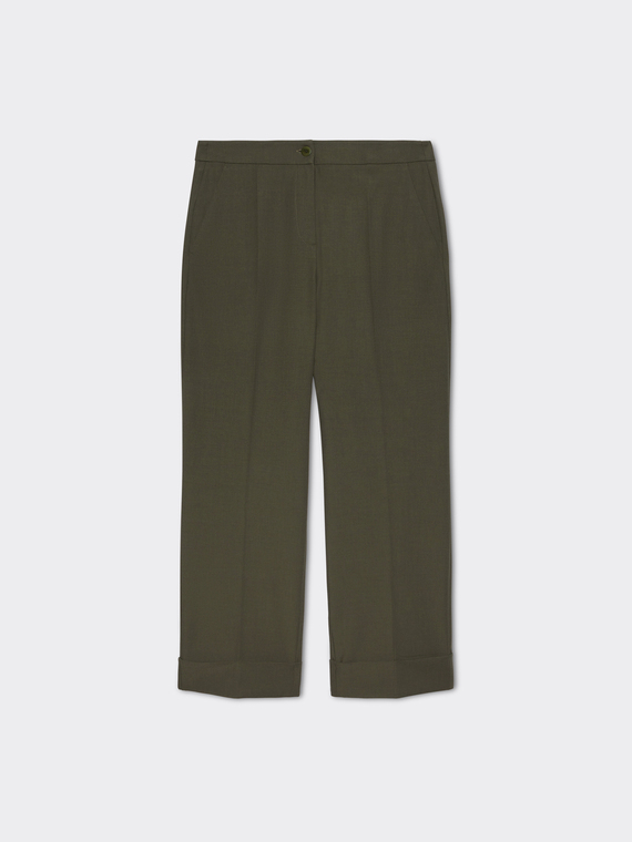 Pantaloni cropped in twill