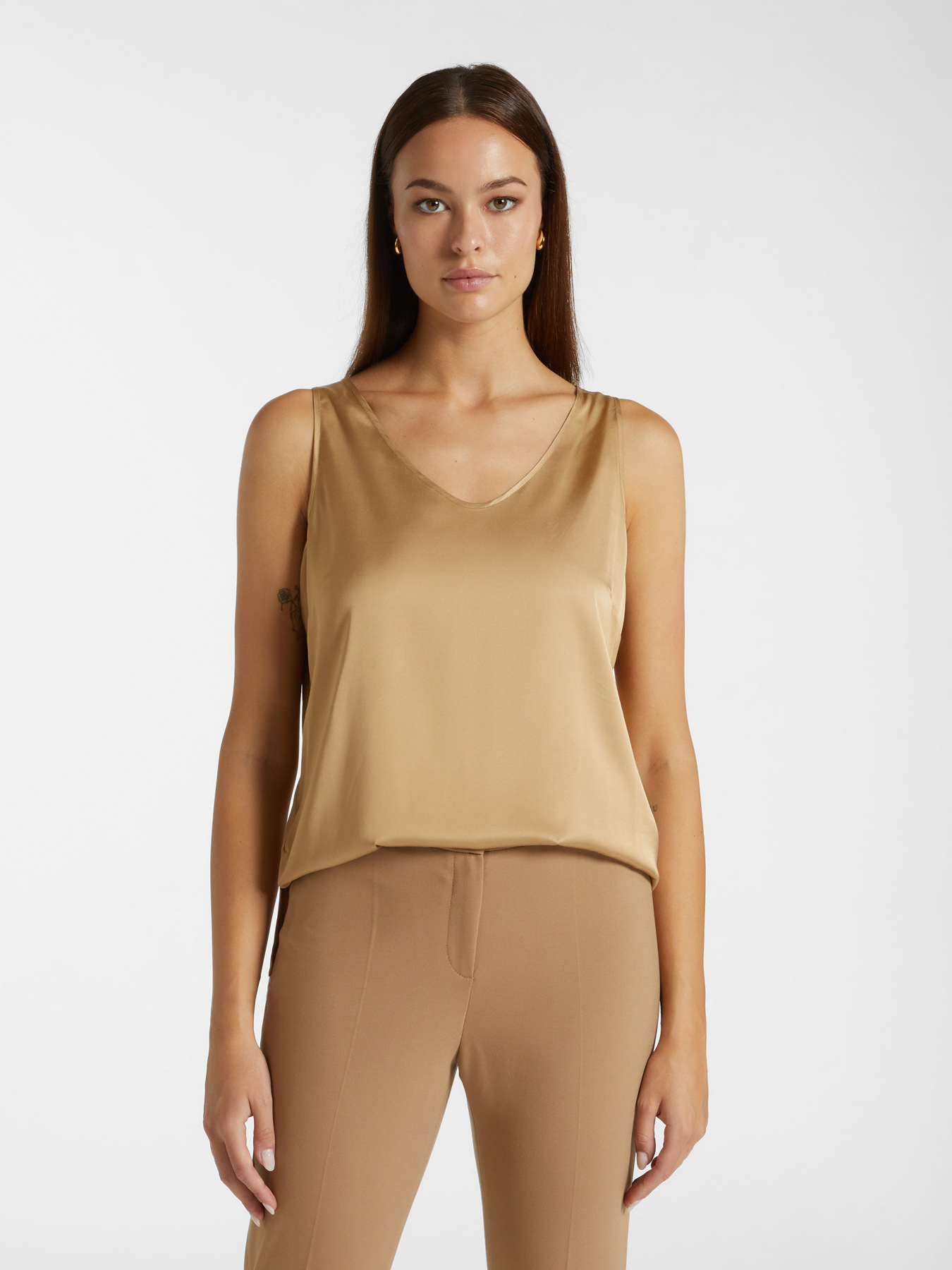 Stretch satin top online