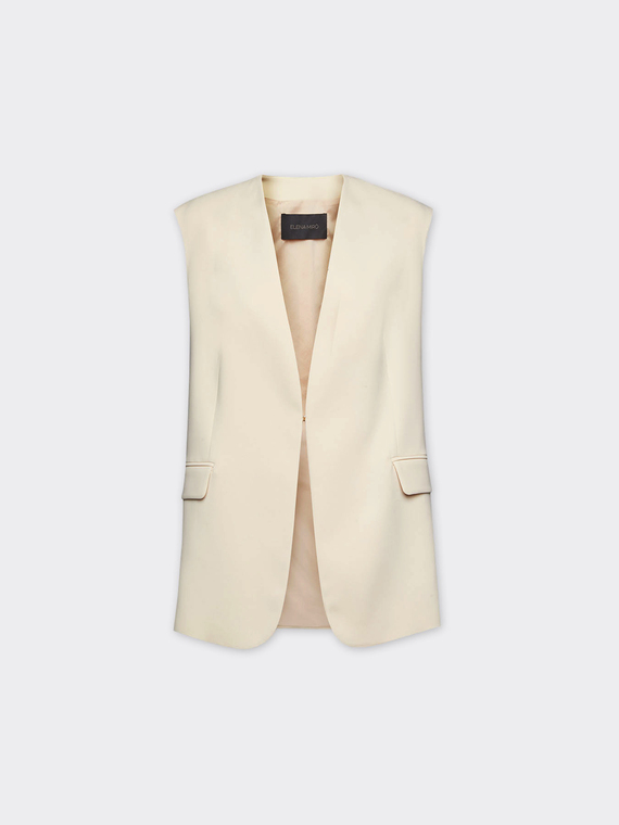 Blazer senza maniche in crepe cady