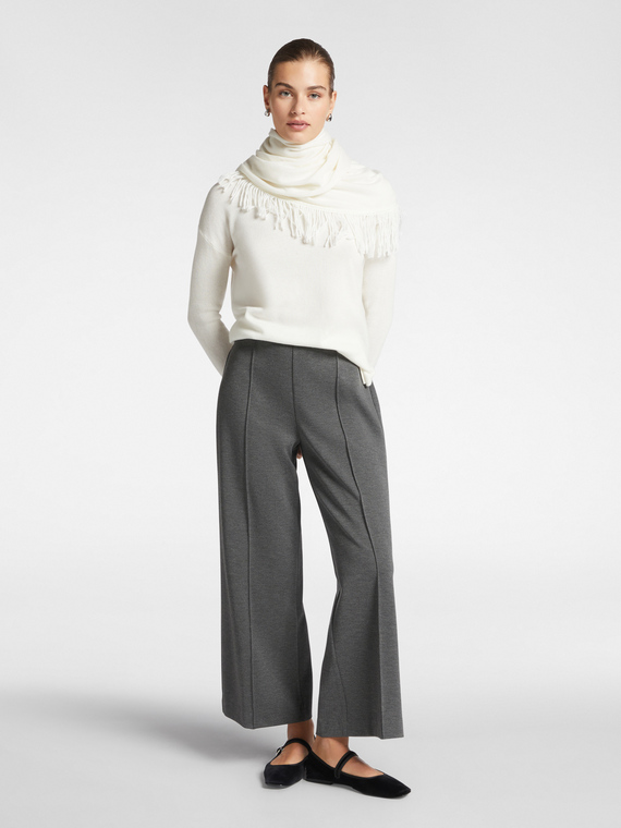 Cropped jersey trousers