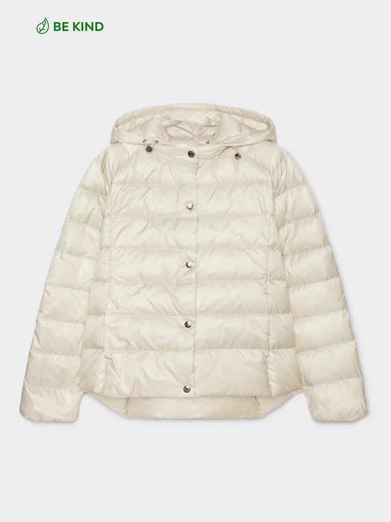 Quilted down jacket in recycled nylon