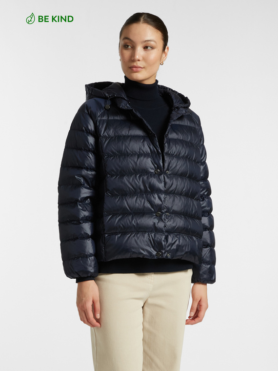 Quilted down jacket in recycled nylon