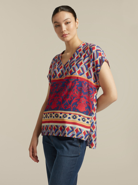 Printed viscose blouse