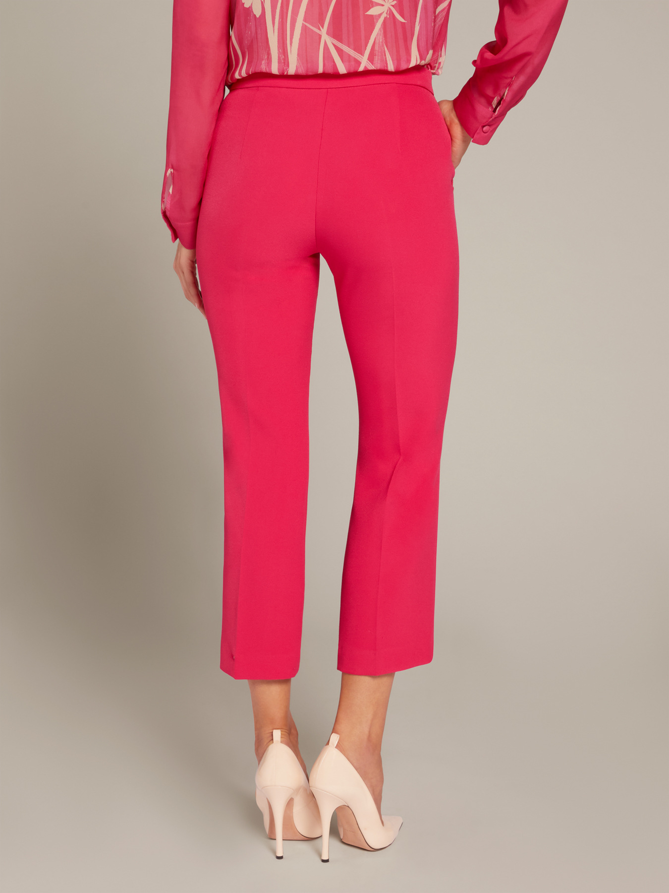 Bright Pink Kick Flare Trousers