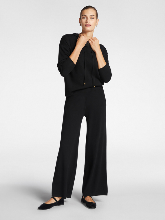 Straight-leg knit trousers