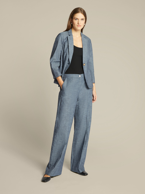 Pantaloni ampi in chambray