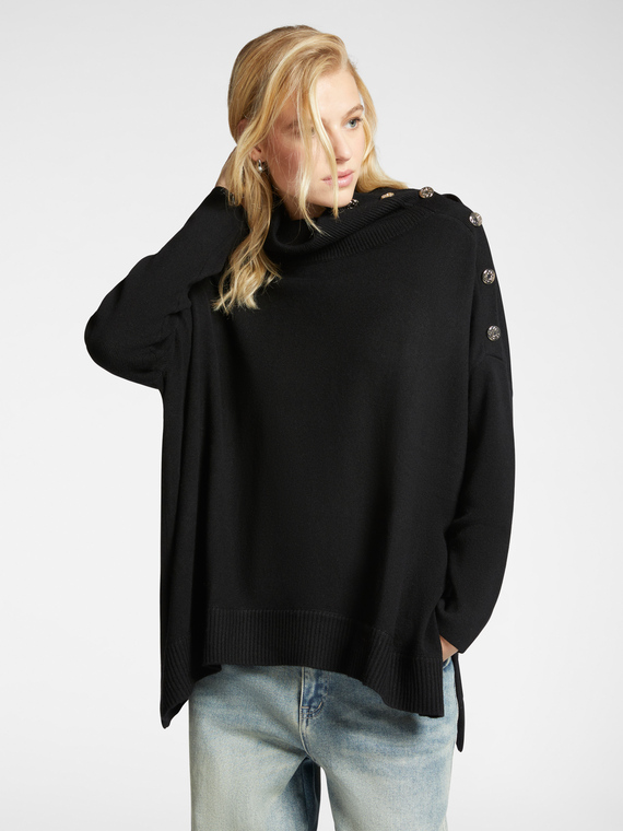 Pull oversize en laine avec boutons