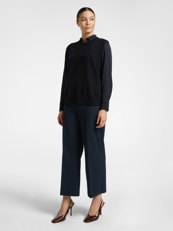 Pantalón cropped jacquard