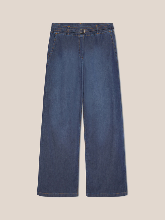 Palazzo-Hose aus Chambray