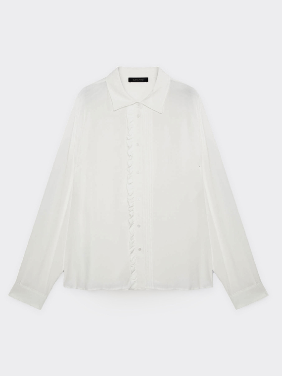 Shirt with gathered edge