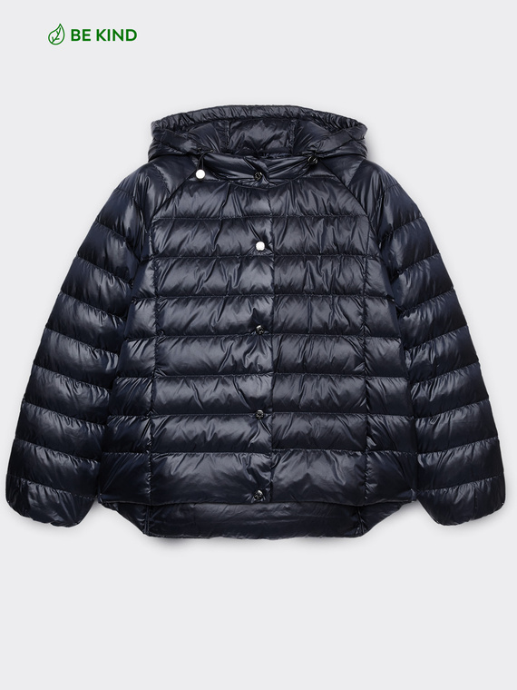 Quilted down jacket in recycled nylon