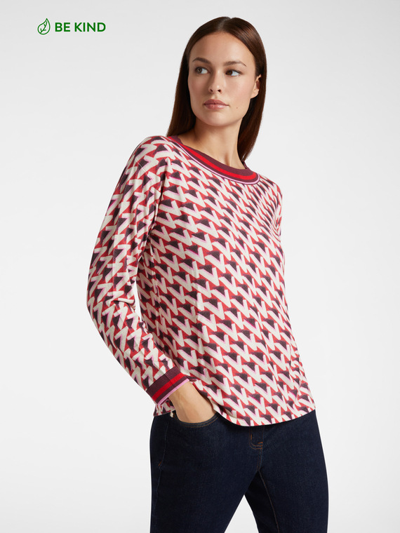 Printed sweater in LENZING™ ECOVERO™ viscose