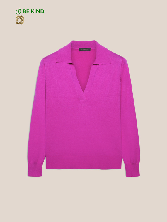 ECOVERO™ viscose polo sweater