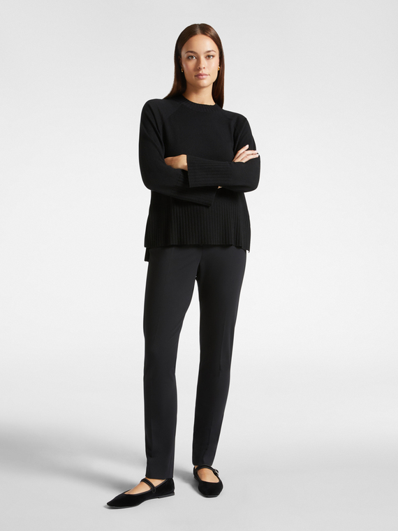 Pantalon coupe slim en point de Milan