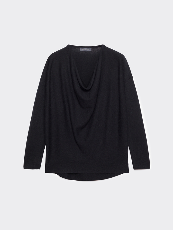 Cashmere blend sweater with soft neckline