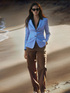 Milano knit fabric blazer with peak collar image number 1