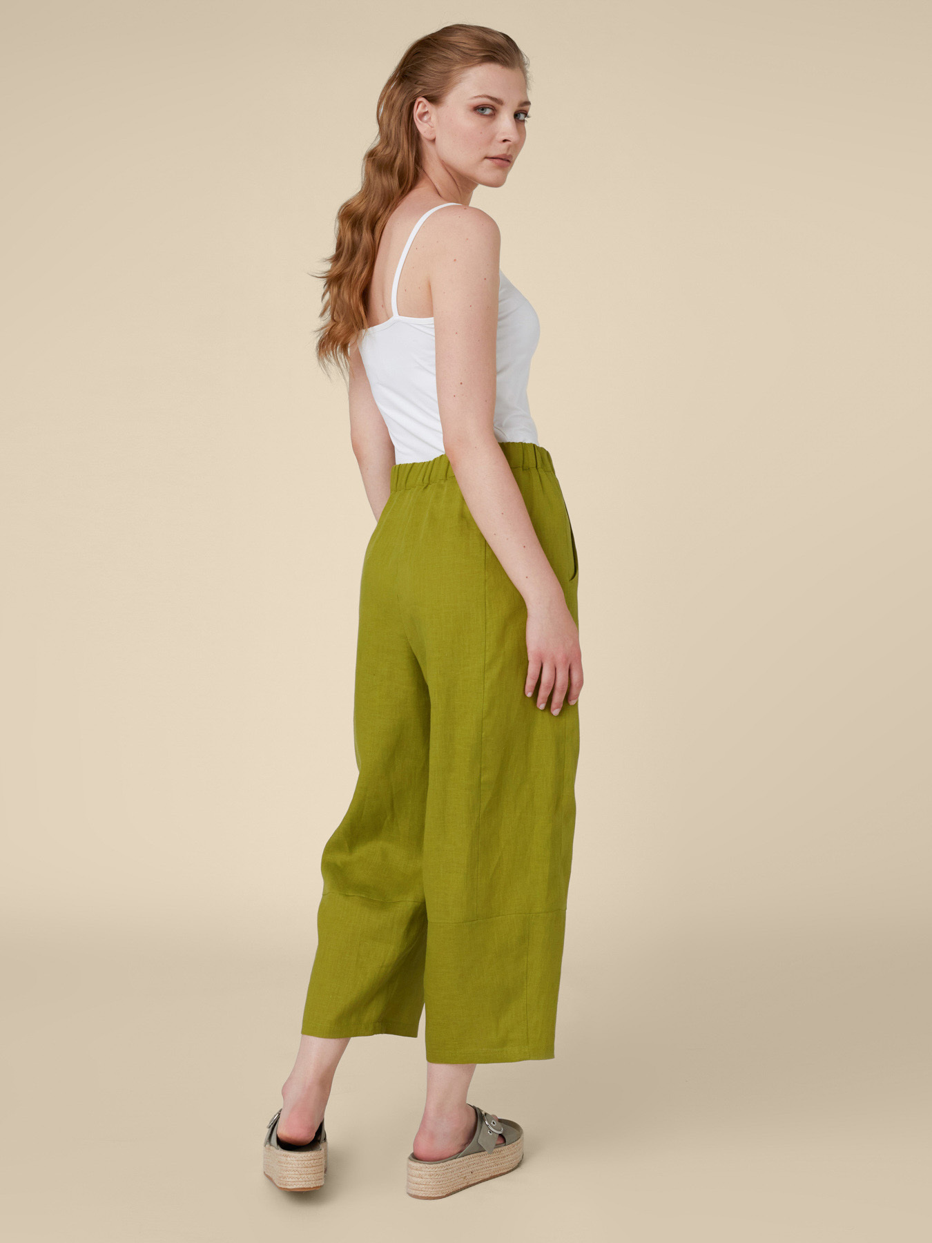 Pure linen slouchy trousers