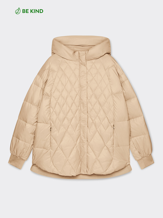 Oversized recycled nylon down jacket