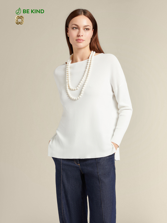 ECOVERO™ viscose sweater with necklace