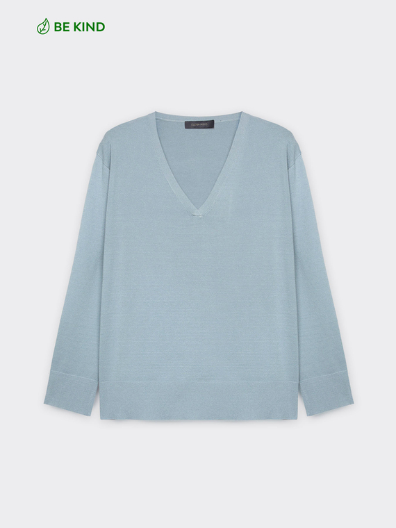 V neck sweater in LENZING™ ECOVERO™ viscose