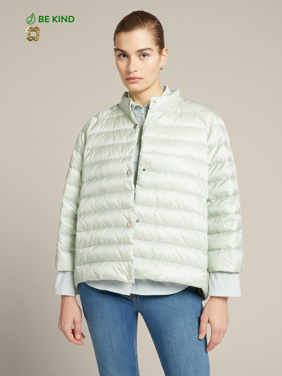 Short quilted recycled nylon down jacket