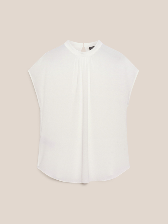 Blouse with pleated front