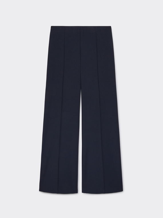 Wide-leg trousers with side zip