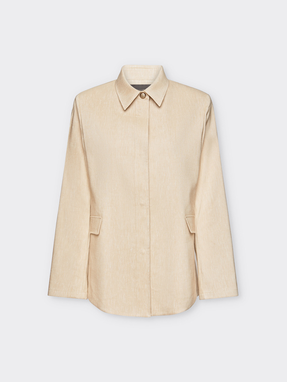 Giacca camicia in misto lino