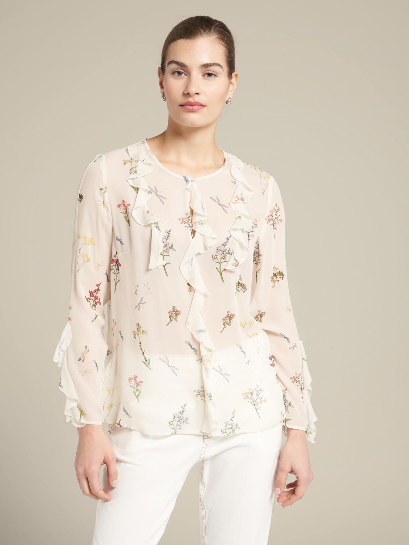 Blusa em georgette estampada