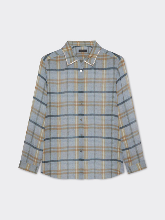 Georgette shirt with checked print