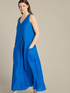 Long linen bias-cut dress image number 2