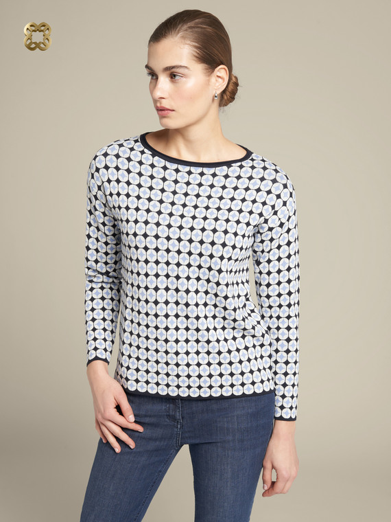 Maglia jacquard dal disegno geometrico