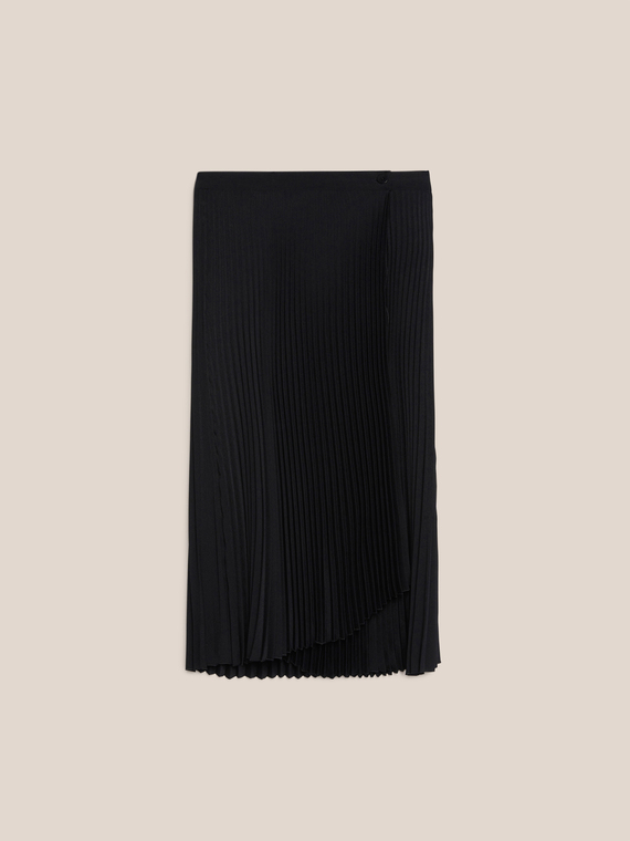 Pleated wraparound skirt