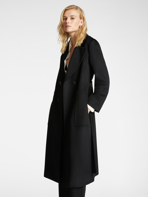 Luxury wool coat with belt