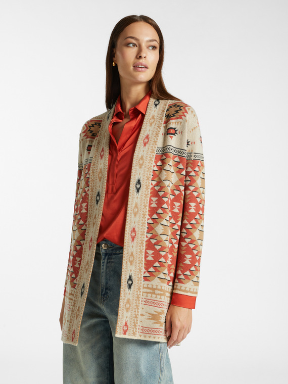 Cardigan with ethnic designs