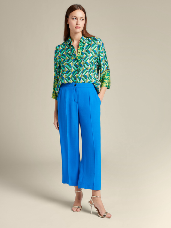 Pantalon droit en viscose