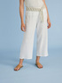 Pantaloni cropped in lino con cintura in corda image number 3