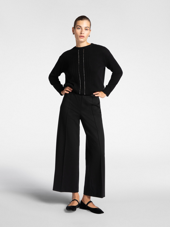 Cropped jersey trousers