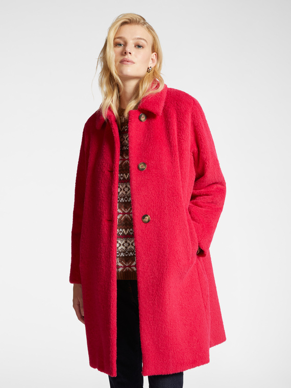 Cocoon coat with collar