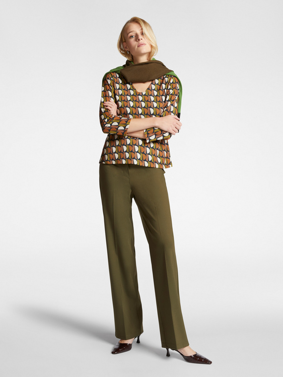 Pull-on trousers in Milano stitch