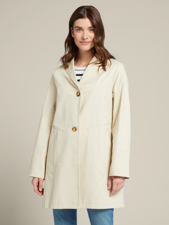 Stretch cotton pea coat