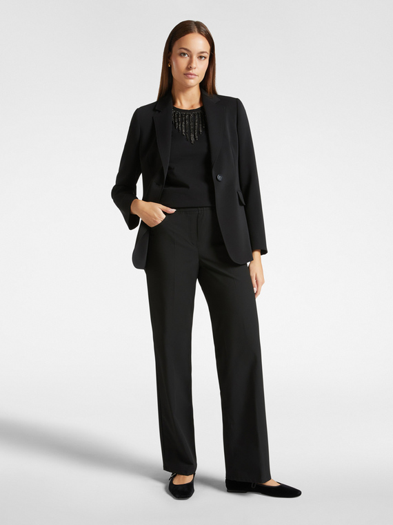 Wide leg pull-on trousers