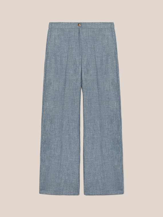 Pantaloni ampi in chambray