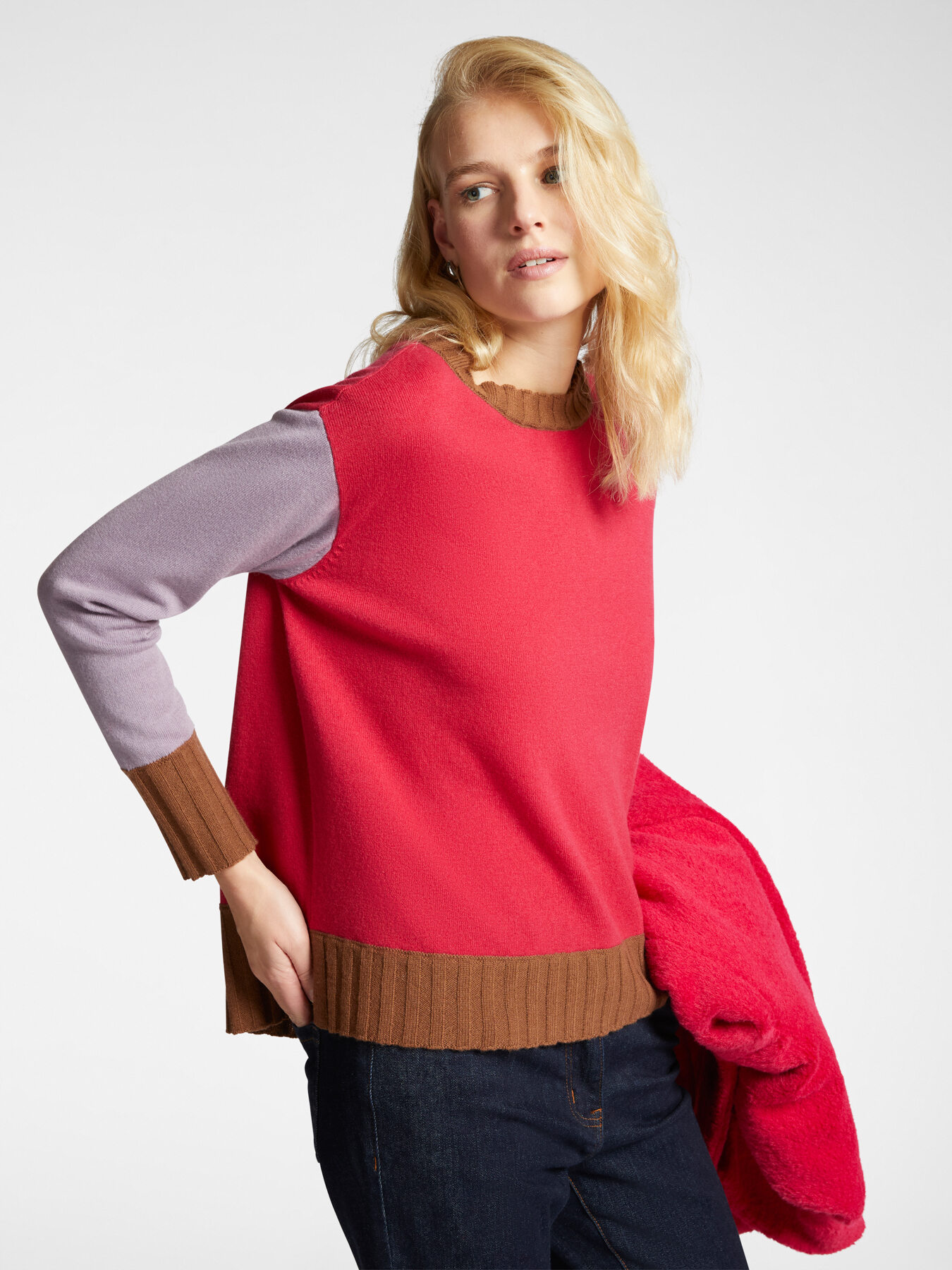 Maglia colour block in lana image number 0